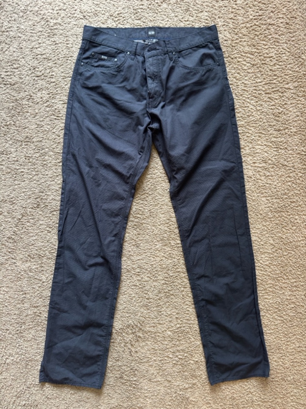 Hugo Boss Charcoal Gray Regular Fit Pants